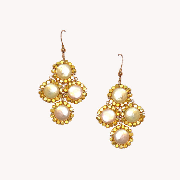 Addison Earring Pearl/Gold