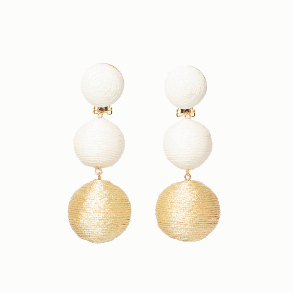 KEP Ball Drop Collection - 3 Drop Sparkle White & Gold